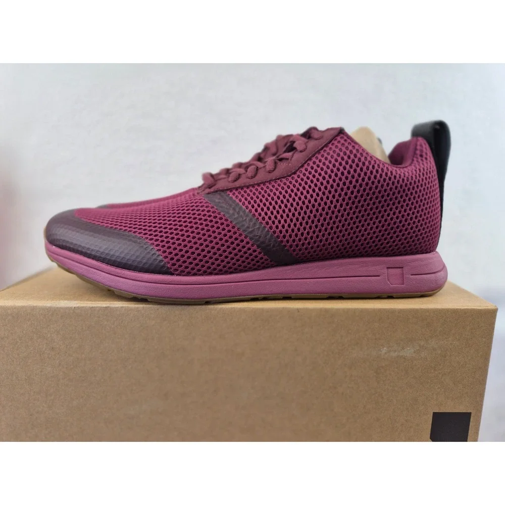 York Athletics The Henry Mid Air Mesh Trainers Wrath Burgundy Mens 11 03102-33